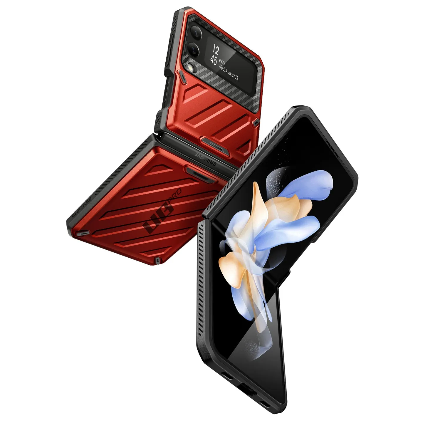 Top Rated Galaxy Z Flip4 Unicorn Beetle PRO Rugged Case with Belt Clip-Metallic Red  Going Fast!