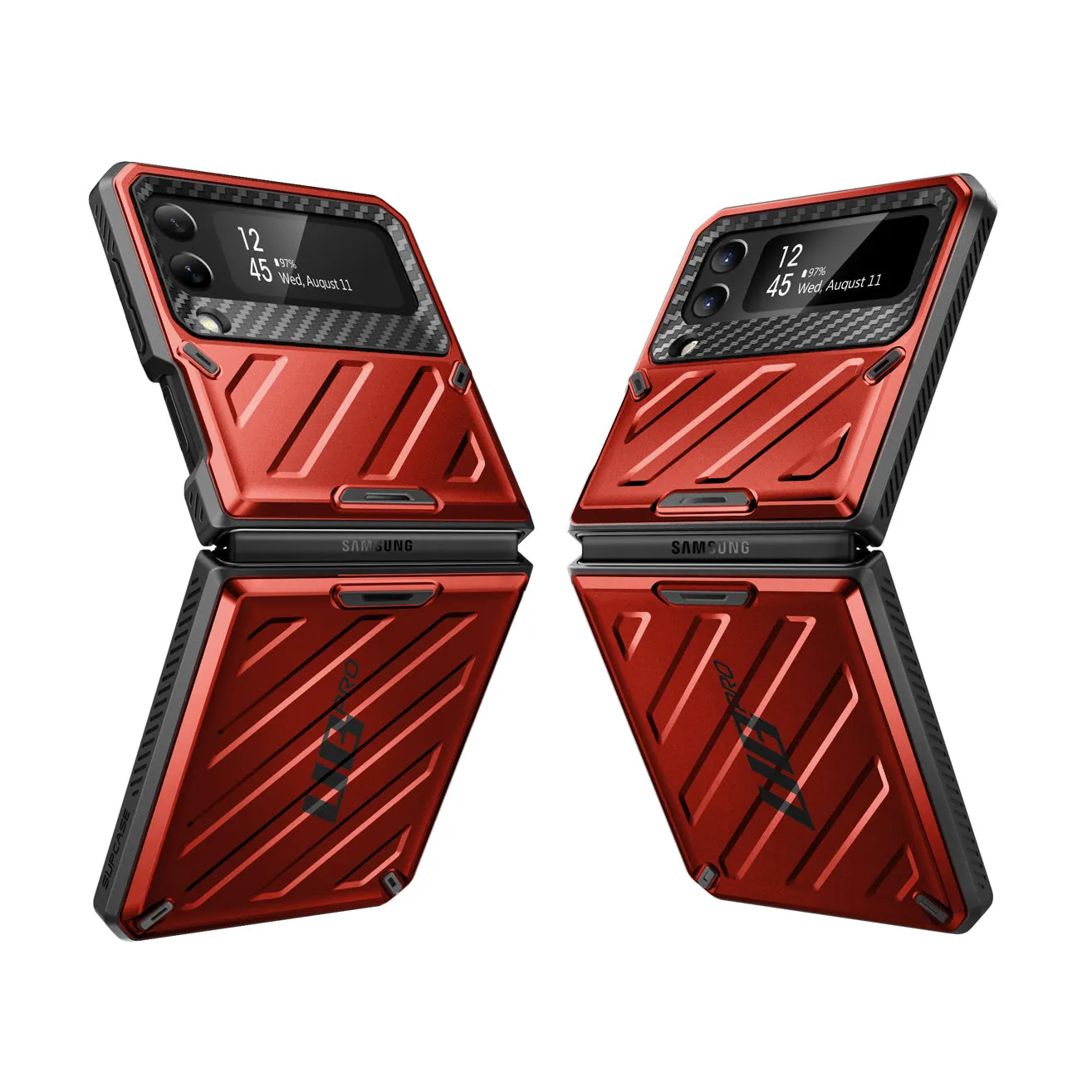 Top Rated Galaxy Z Flip4 Unicorn Beetle PRO Rugged Case with Belt Clip-Metallic Red  Going Fast!