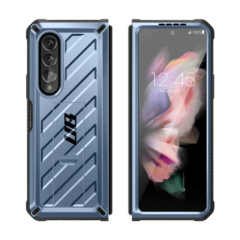 Top Rated Galaxy Z Fold3 Unicorn Beetle Kickstand Case with Screen Protector-Metallic Blue  Last Few Pieces!