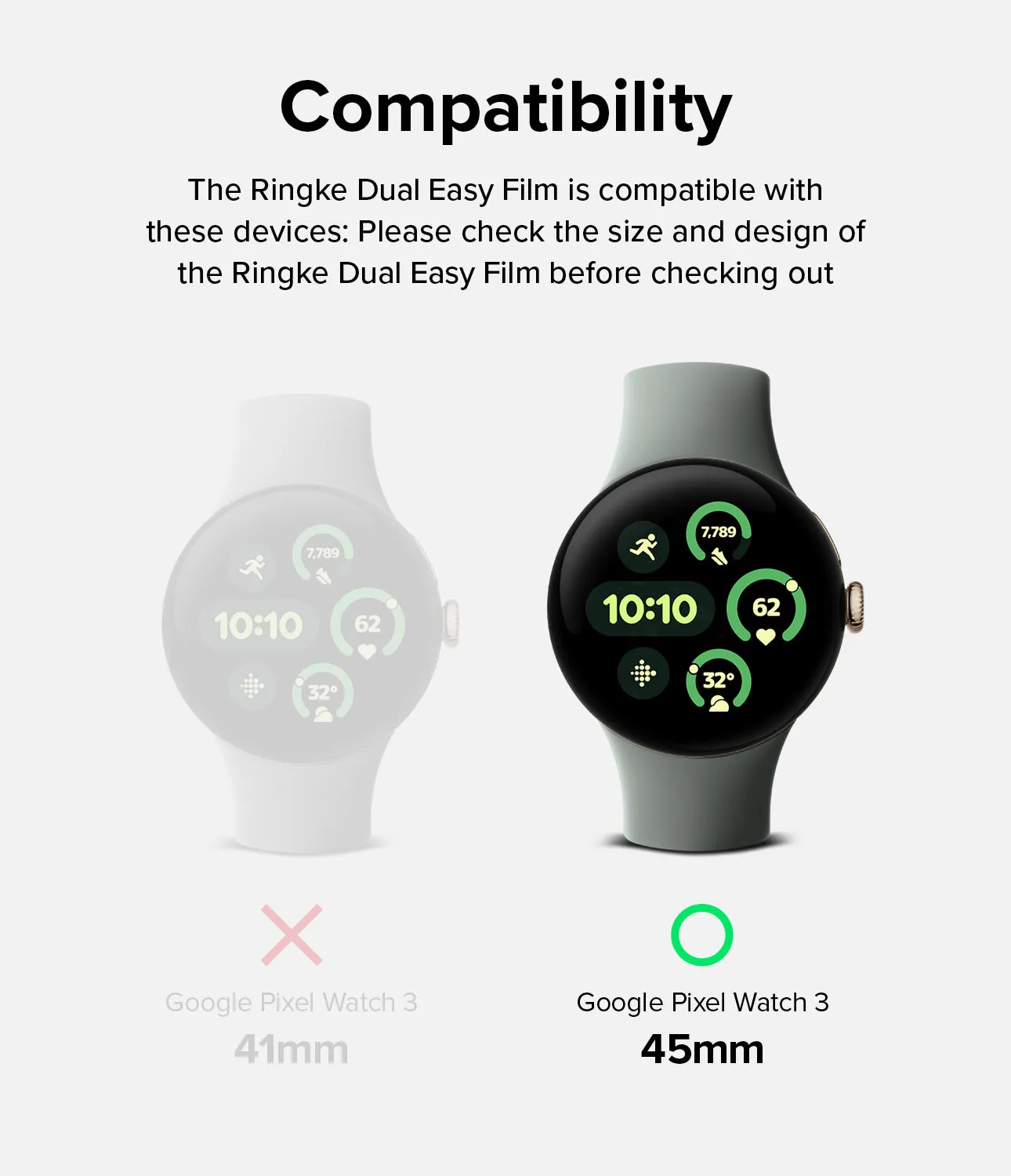 Top Rated Google Pixel Watch 3 45mm Screen Protector | Dual Easy Film (3P)  Limited Stock!
