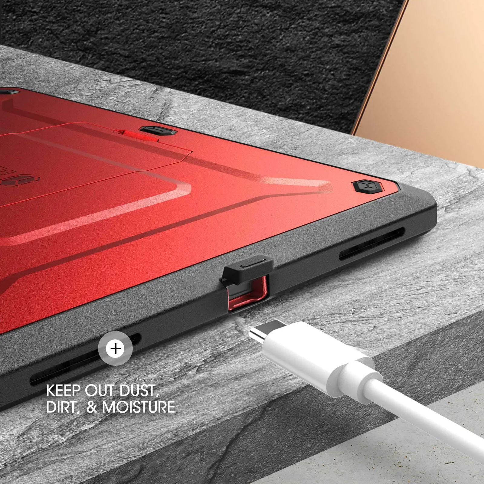 Top Rated iPad Air 4 / 5 Unicorn Beetle PRO Rugged Kickstand Case-Metallic Red  Limited Release!
