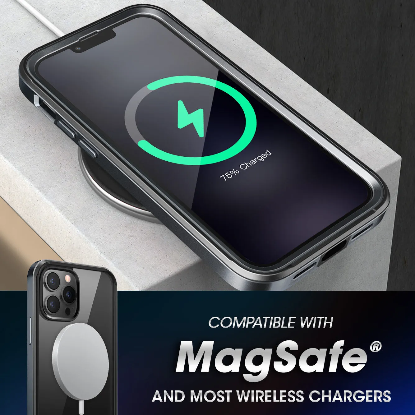 Top Rated iPhone 13 Pro Max 6.7 inch Unicorn Beetle Edge with Screen Protector Clear Case-Black  Limited Release!