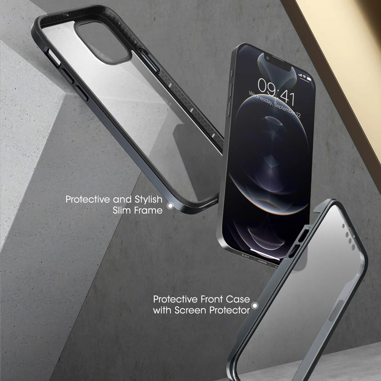 Top Rated iPhone 13 Pro Max 6.7 inch Unicorn Beetle Edge with Screen Protector Clear Case-Black  Limited Release!