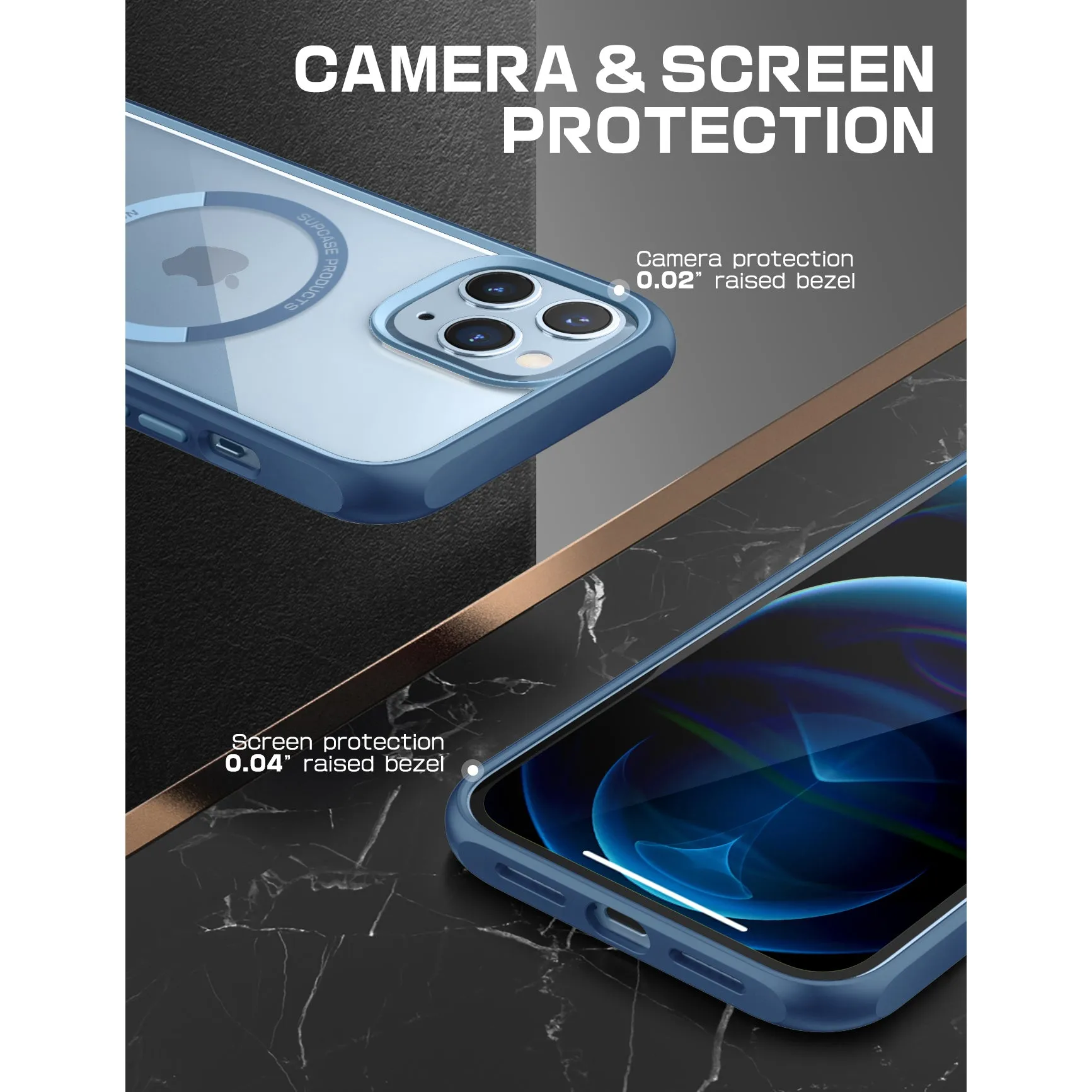 Top Rated iPhone 13 Pro Max 6.7 inch Unicorn Beetle MAG Slim Clear MagSafe Case-Blue  Today Only!
