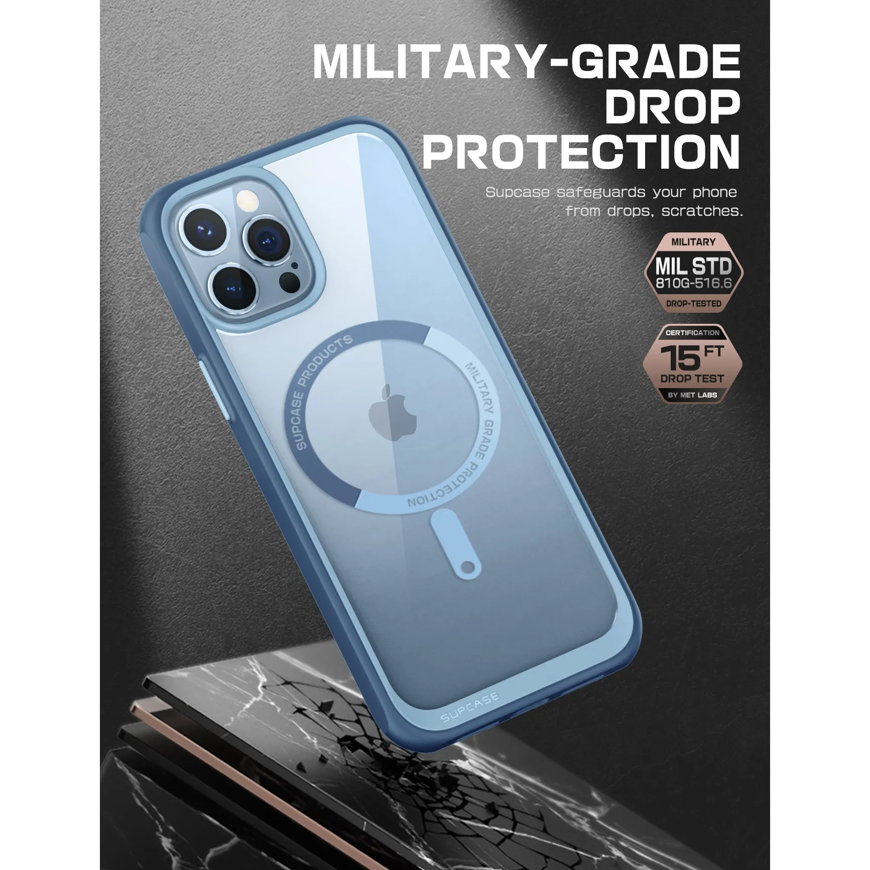 Top Rated iPhone 13 Pro Max 6.7 inch Unicorn Beetle MAG Slim Clear MagSafe Case-Blue  Today Only!