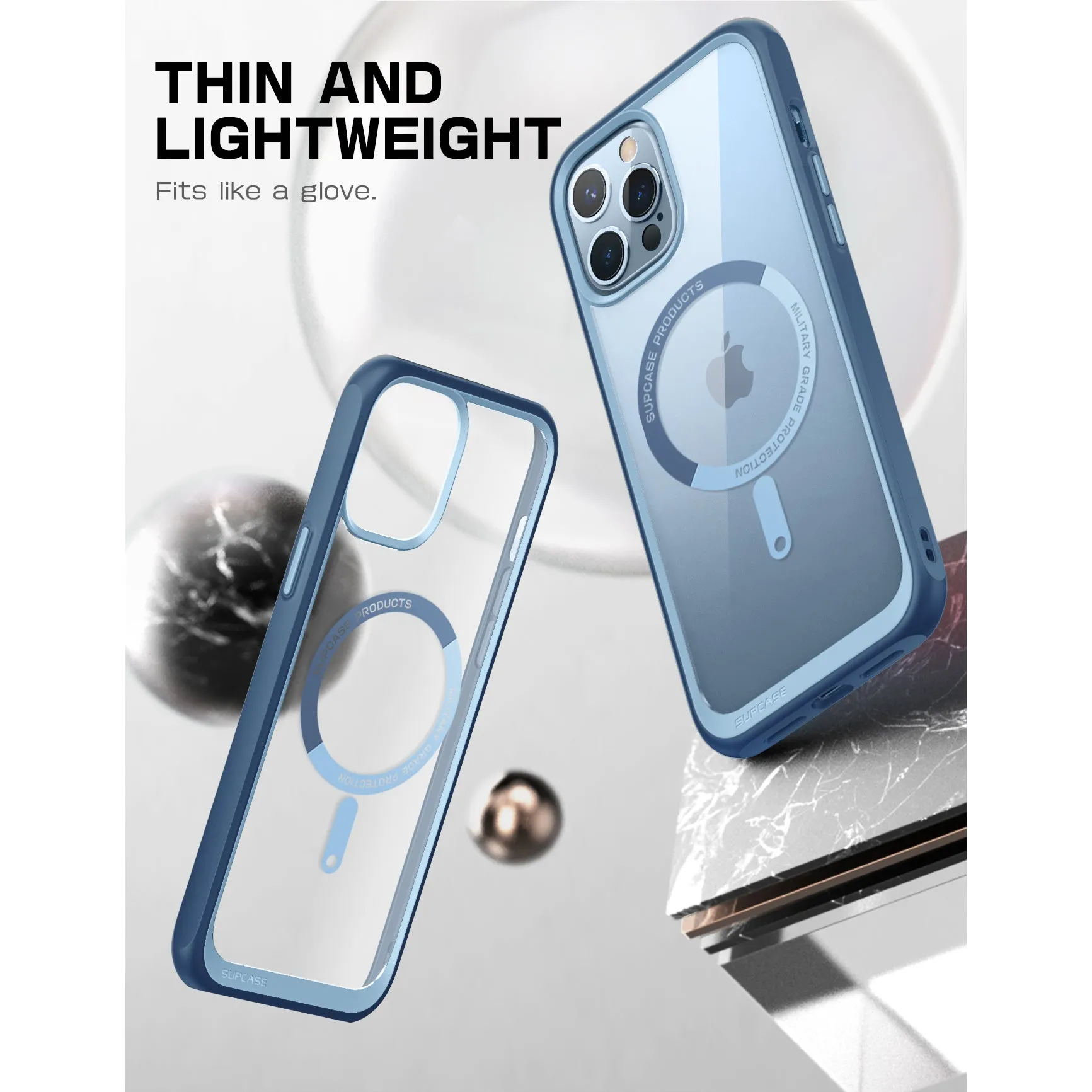 Top Rated iPhone 13 Pro Max 6.7 inch Unicorn Beetle MAG Slim Clear MagSafe Case-Blue  Today Only!