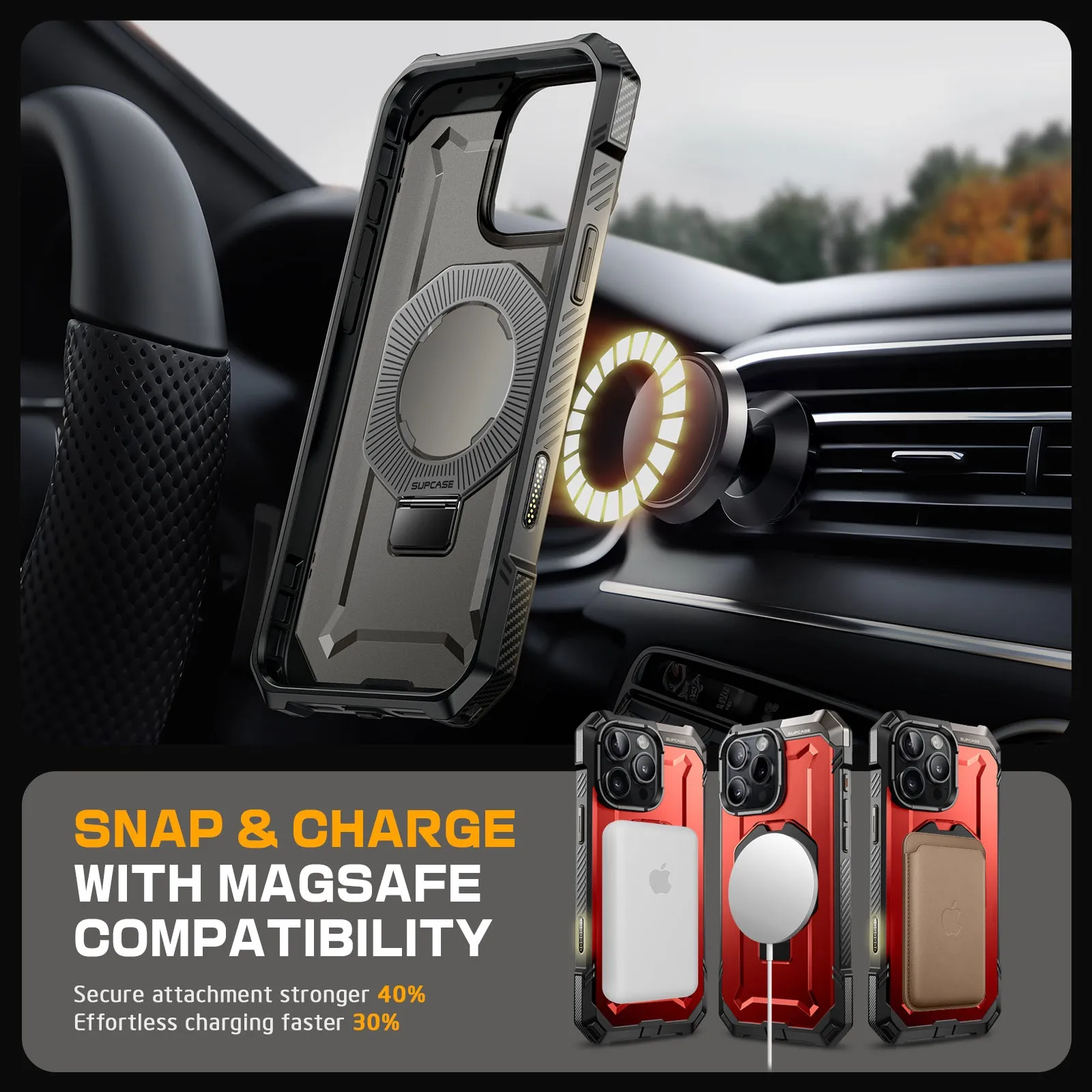 Top Rated iPhone 16 Pro Max 6.9 inch UB Grip MagSafe Camera Control Button Phone Case-Metallic Red  Dont Miss Out!