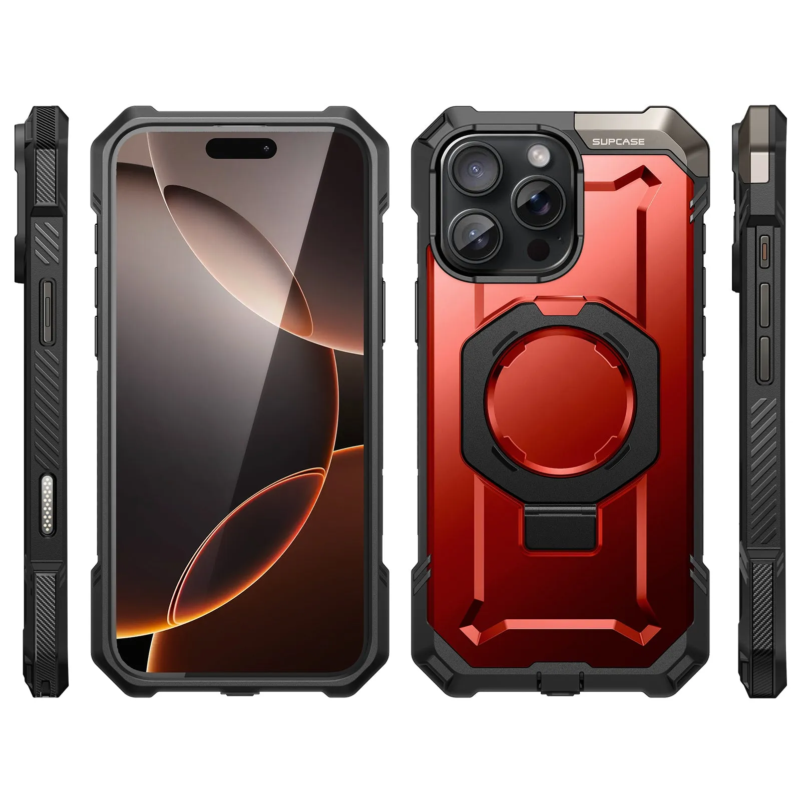 Top Rated iPhone 16 Pro Max 6.9 inch UB Grip MagSafe Camera Control Button Phone Case-Metallic Red  Dont Miss Out!