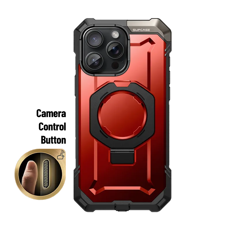 Top Rated iPhone 16 Pro Max 6.9 inch UB Grip MagSafe Camera Control Button Phone Case-Metallic Red  Dont Miss Out!