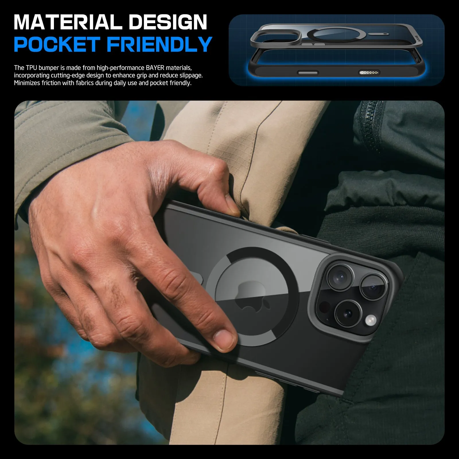 Top Rated iPhone 16 Pro Max 6.9 inch Unicorn Beetle MAG Slim Clear MagSafe Camera Control Button Case-Black  Limited Release!