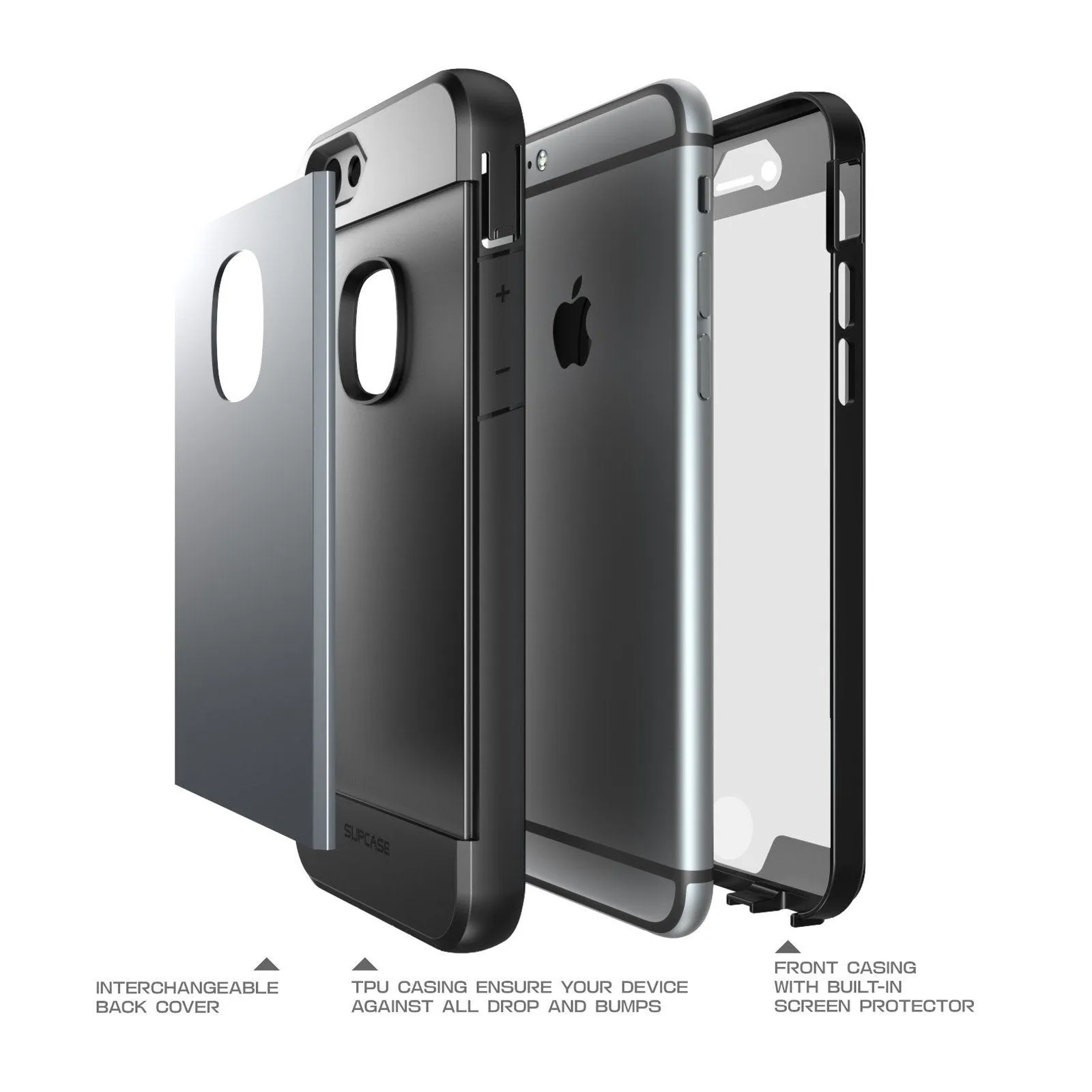 Top Rated iPhone 6 Plus / 6S Plus Water Resistant Full body Protective Case-Gray/Silver/Gold  Dont Miss Out!