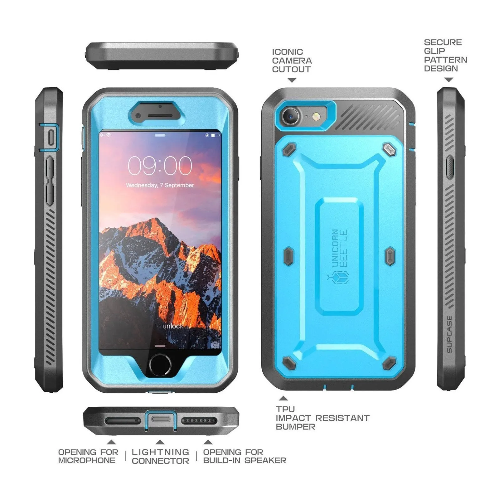 Top Rated iPhone 7 / 8 Unicorn Beetle Pro Full-Body Case-Blue  Ends Soon!
