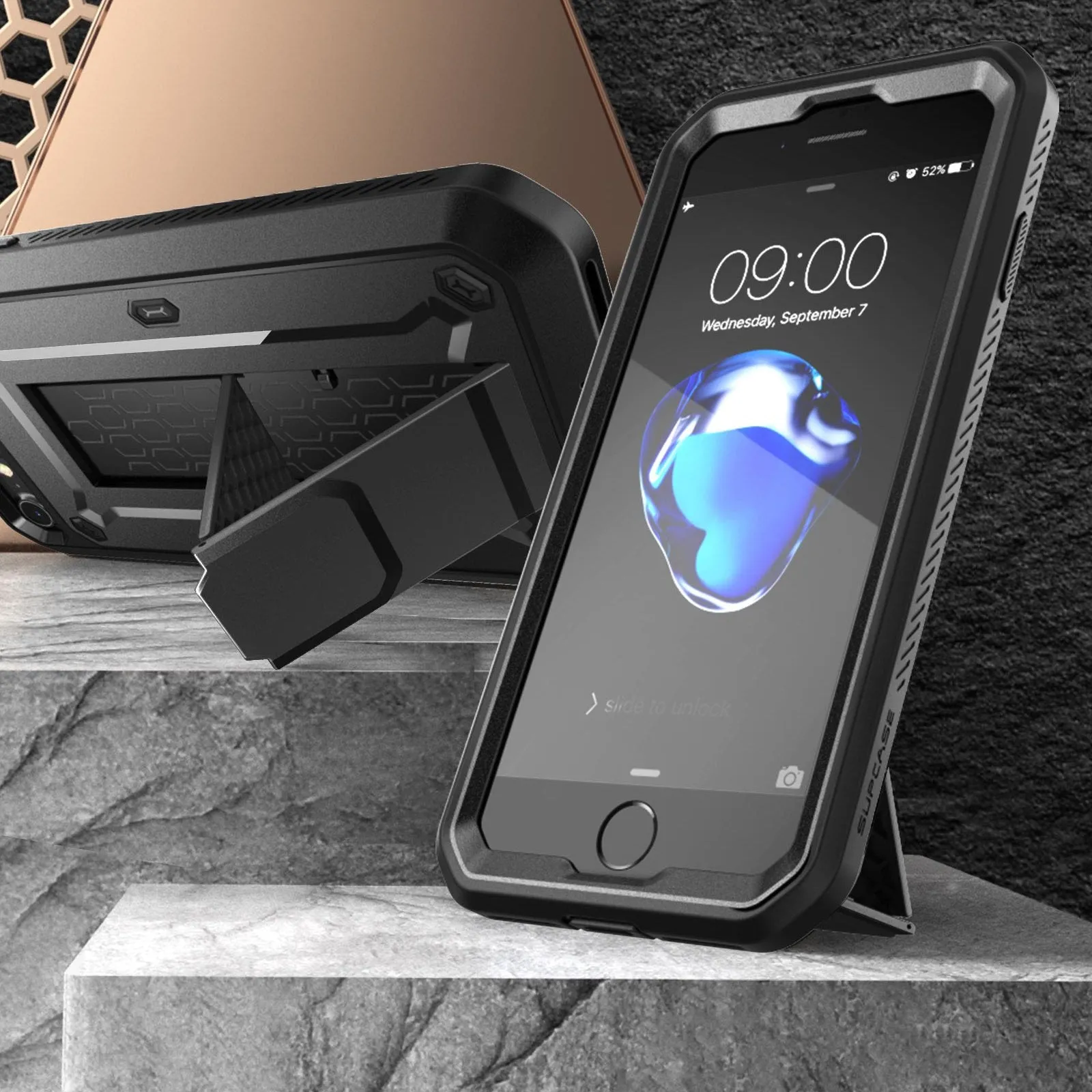 Top Rated iPhone 7 / 8 Unicorn Beetle Pro Full-Body Case with Kickstand-Black  Going Fast!