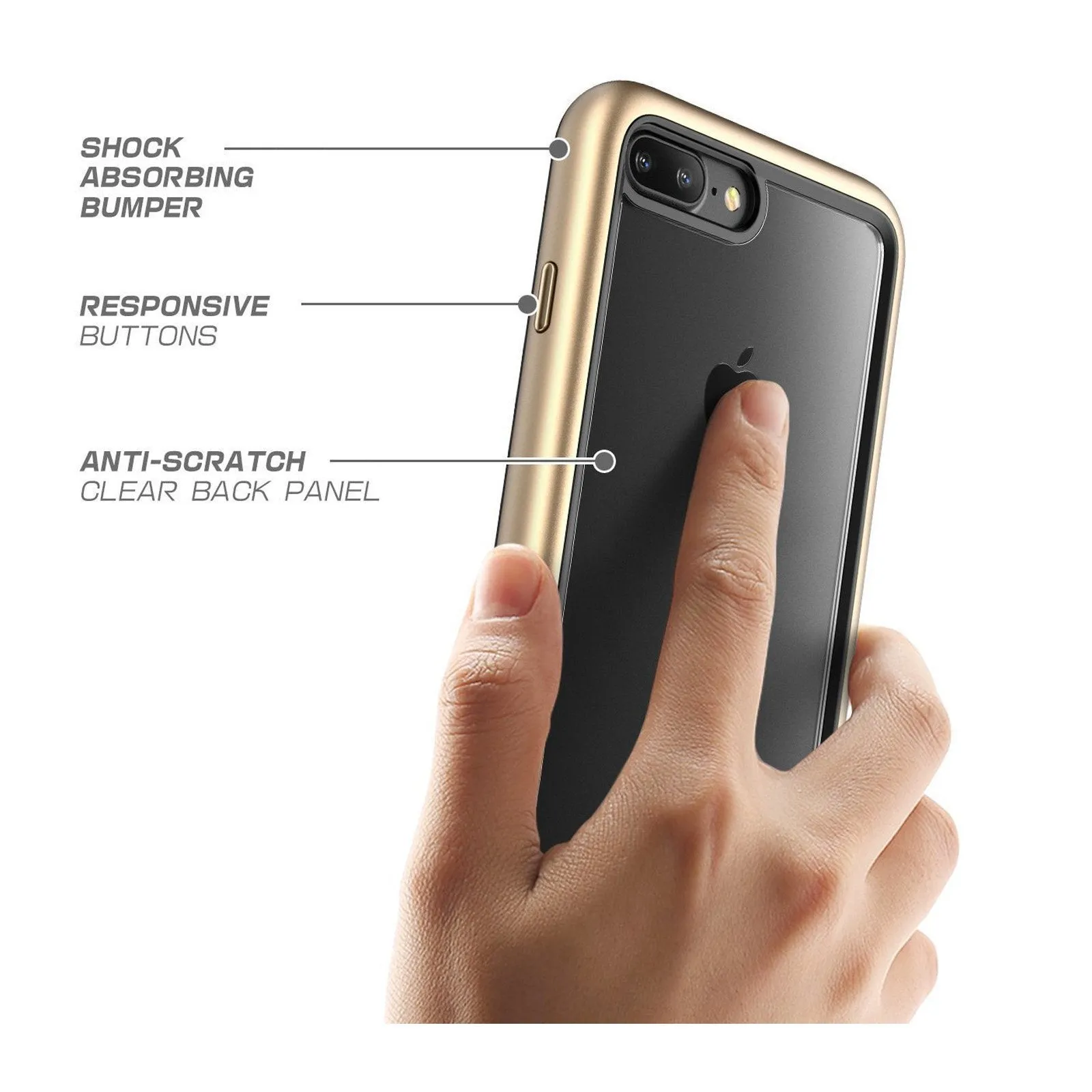 Top Rated iPhone 8 Plus Unicorn Beetle Style Slim Clear Case-Gold  Almost Sold Out!
