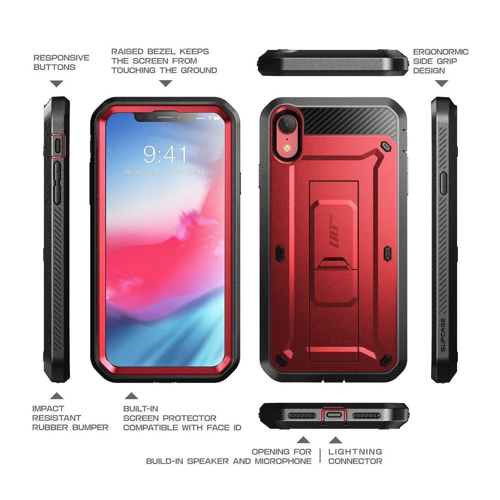 Top Rated iPhone XR Unicorn Beetle Pro Full-Body Holster Case-Metallic Red  Almost Gone!