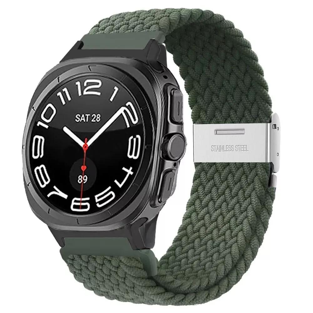 Top Rated Samsung Galaxy Watch Ultra Braided Nylon Strap (Olive Green)  Limited Availability!