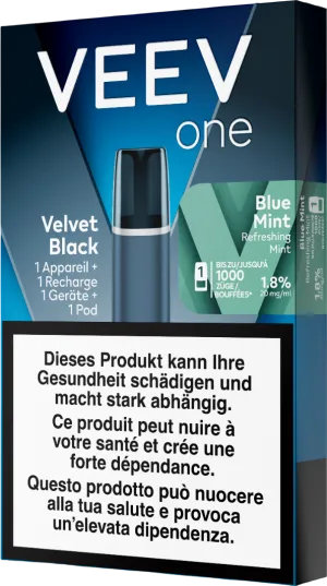 Top Rated Veev One Velvet Black Starter Kit Blue Mint  Last Few Pieces!