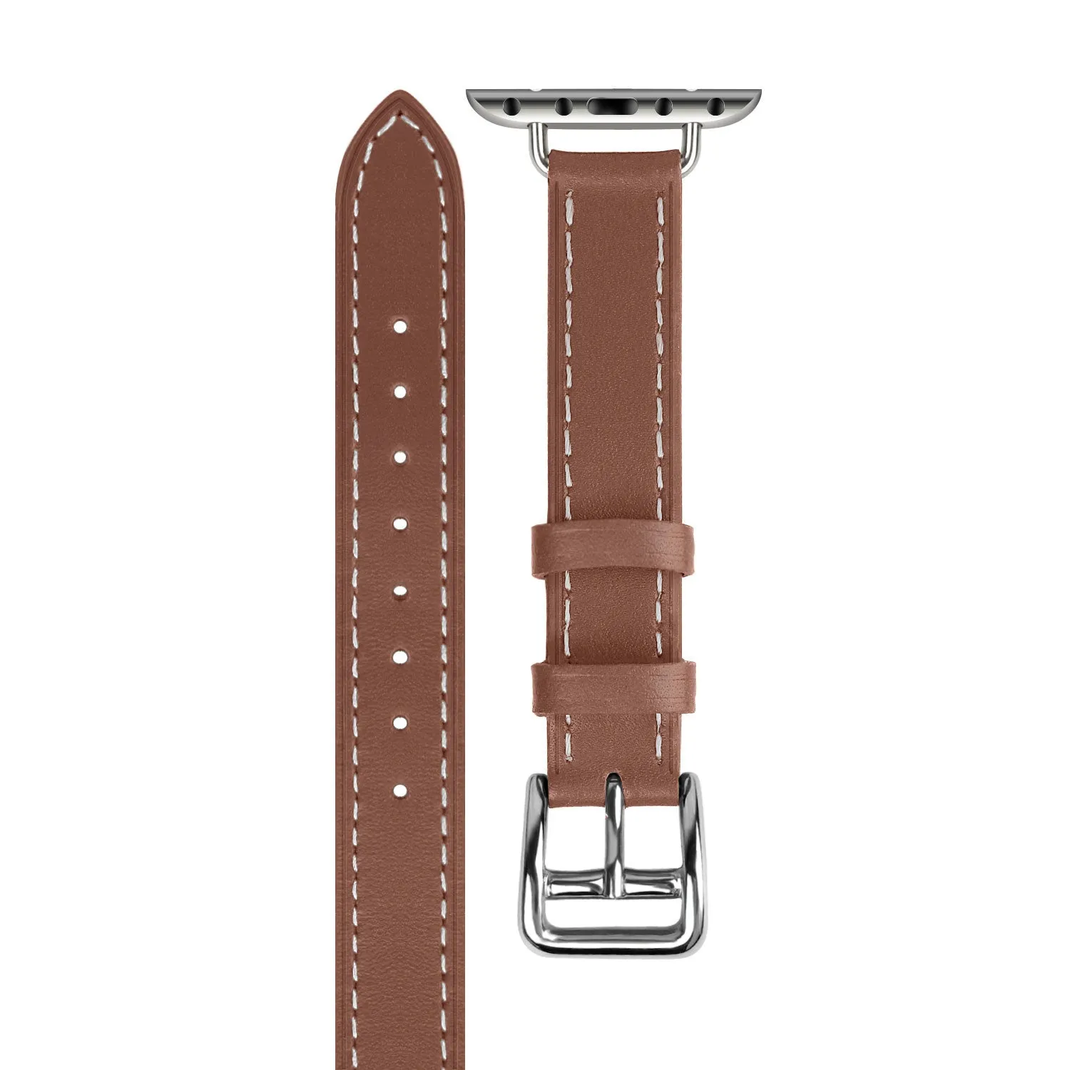 Trending Now Apple Watch Leather Double Tour Strap (Brown)  Limited Release!