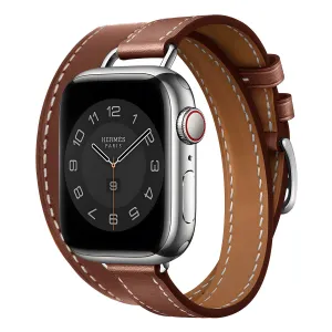 Trending Now Apple Watch Leather Double Tour Strap (Brown)  Limited Release!
