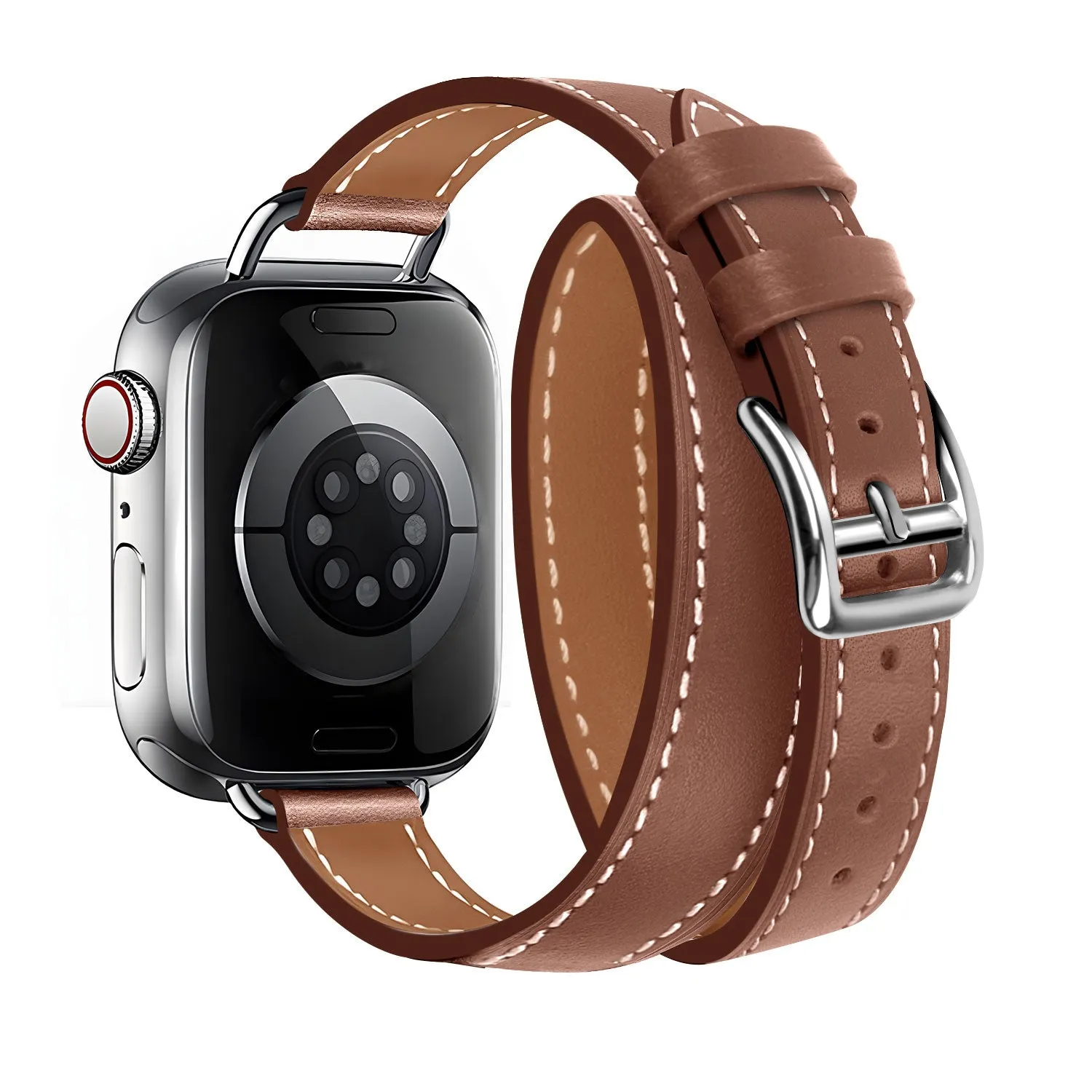 Trending Now Apple Watch Leather Double Tour Strap (Brown)  Limited Release!