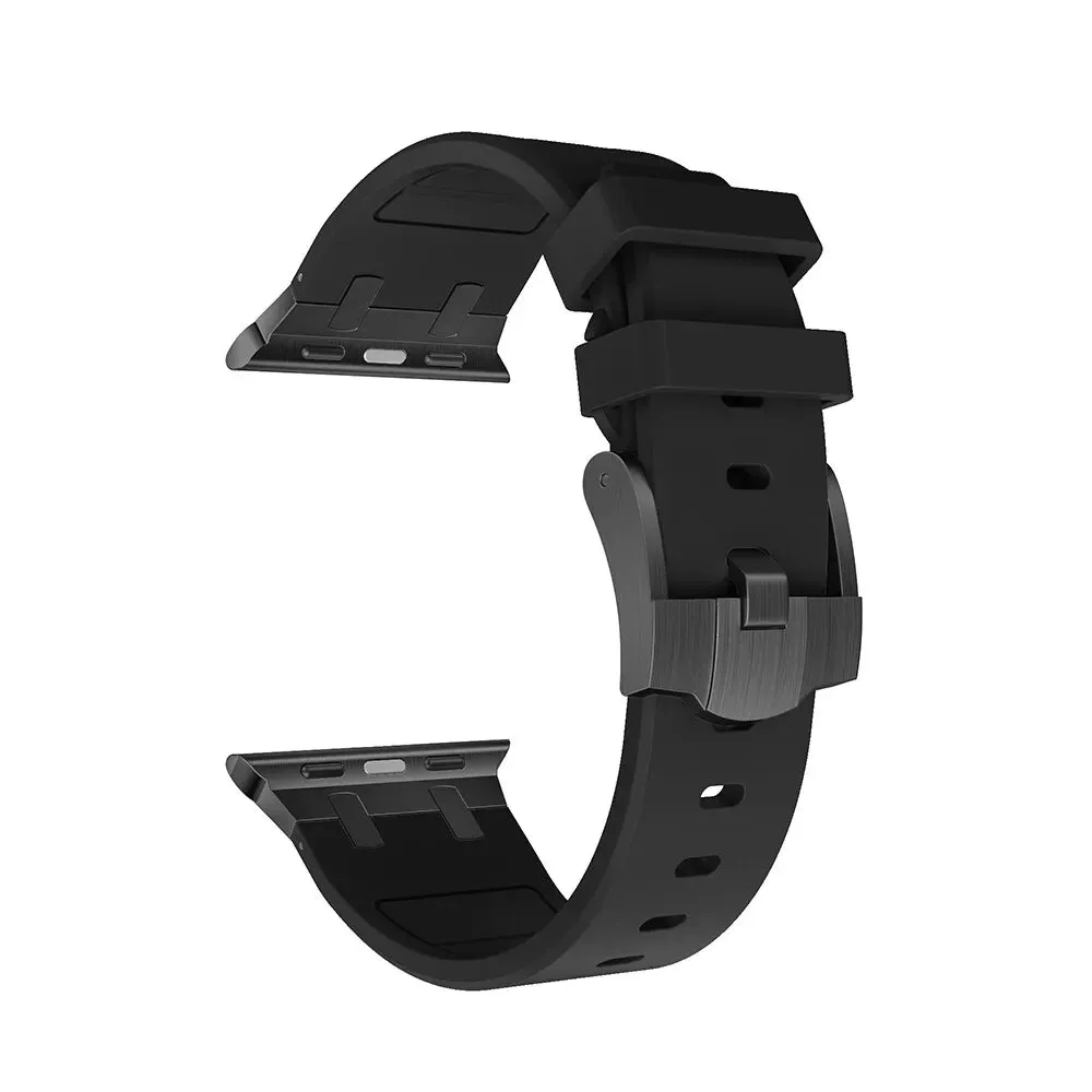 Trending Now Apple Watch Luxury Liquid Silicone Strap (Black)  Limited Stock!