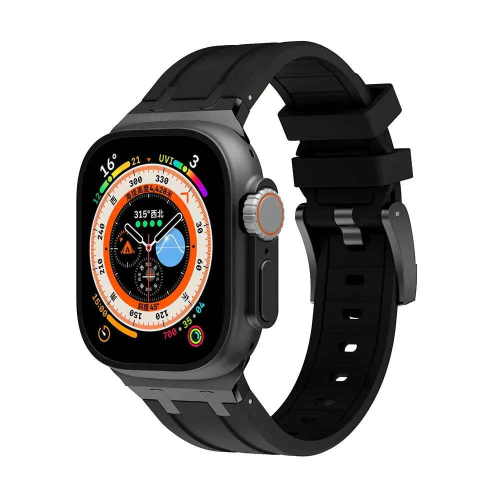 Trending Now Apple Watch Luxury Liquid Silicone Strap (Black)  Limited Stock!