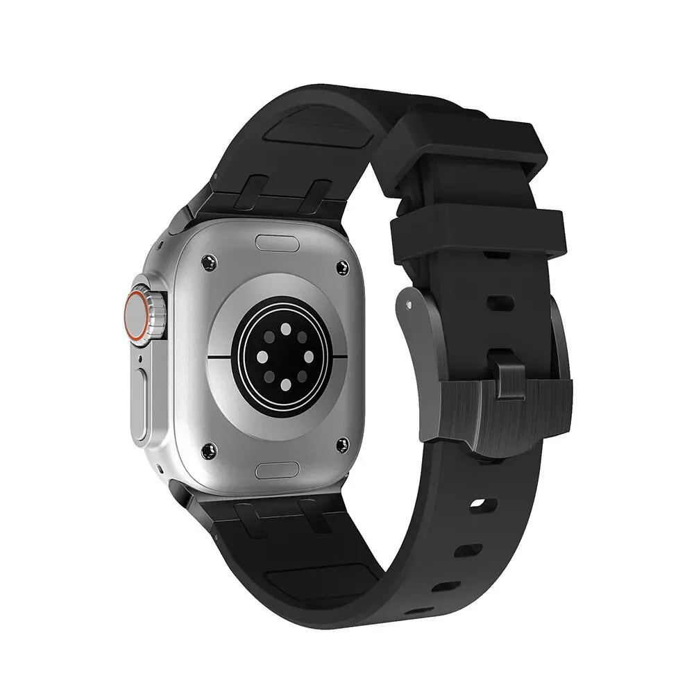 Trending Now Apple Watch Luxury Liquid Silicone Strap (Black)  Limited Stock!