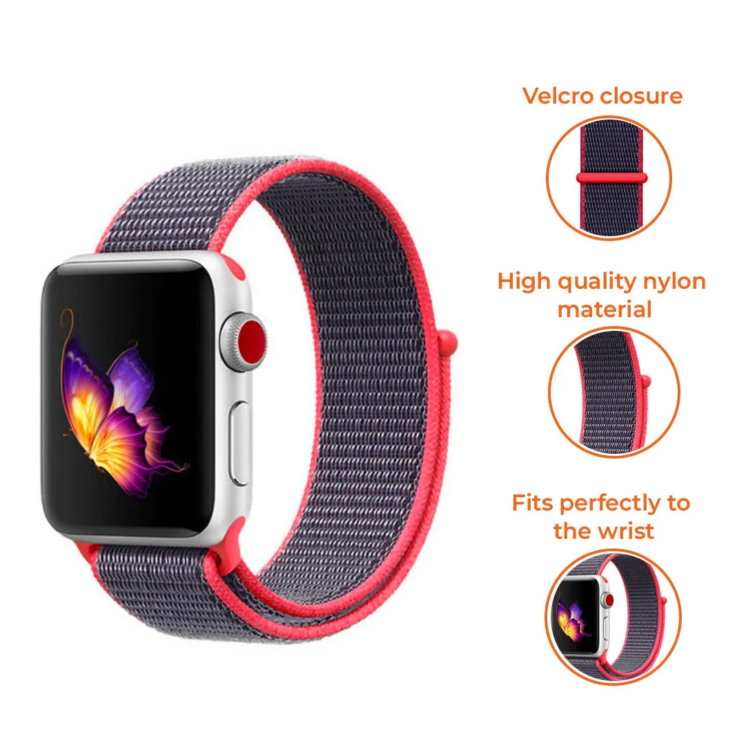 Trending Now Apple Watch Nylon Strap (Pink/Indigo)  Dont Miss Out!