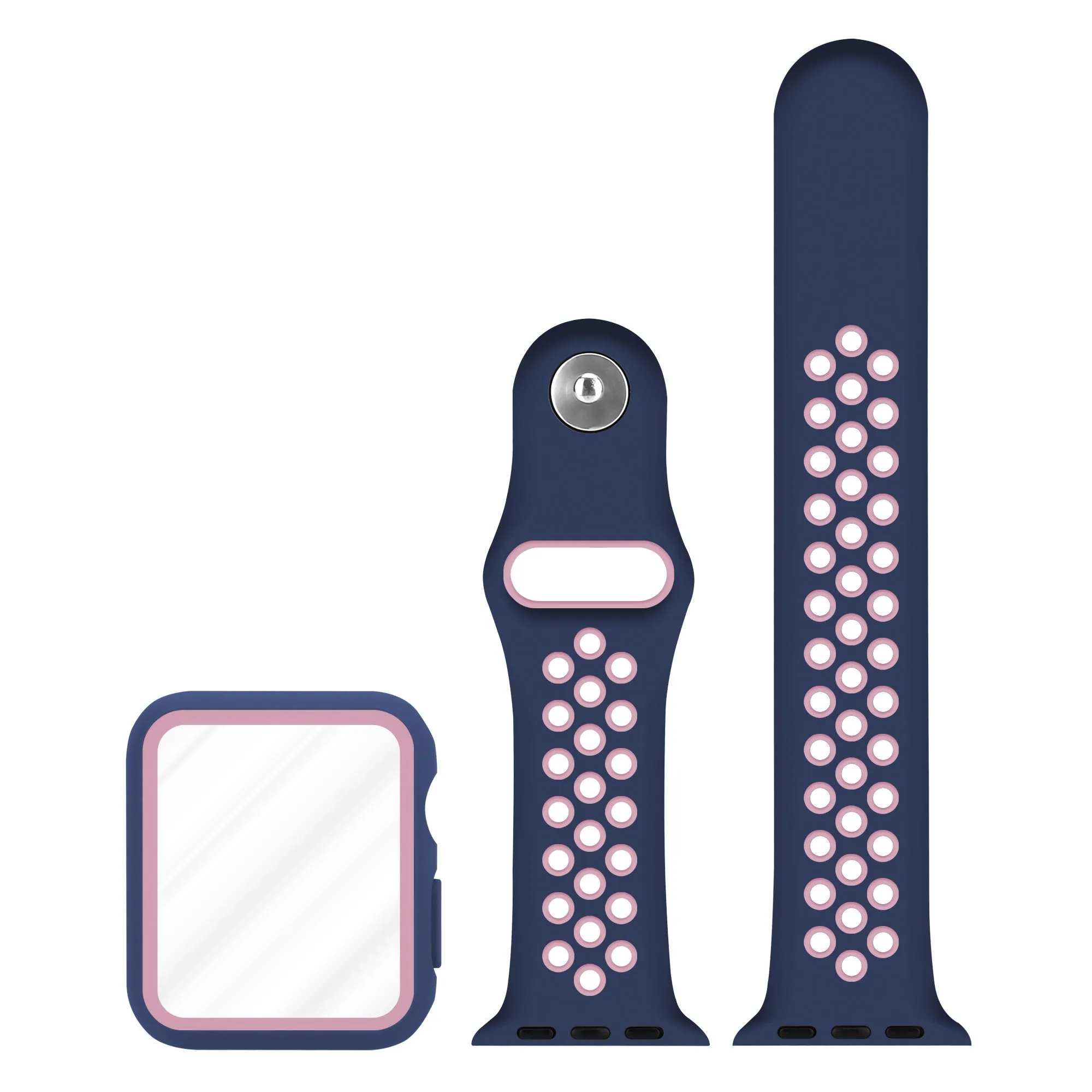 Trending Now Apple Watch Sport Strap   TPU Case (Blue/Pink)  Almost Sold Out!