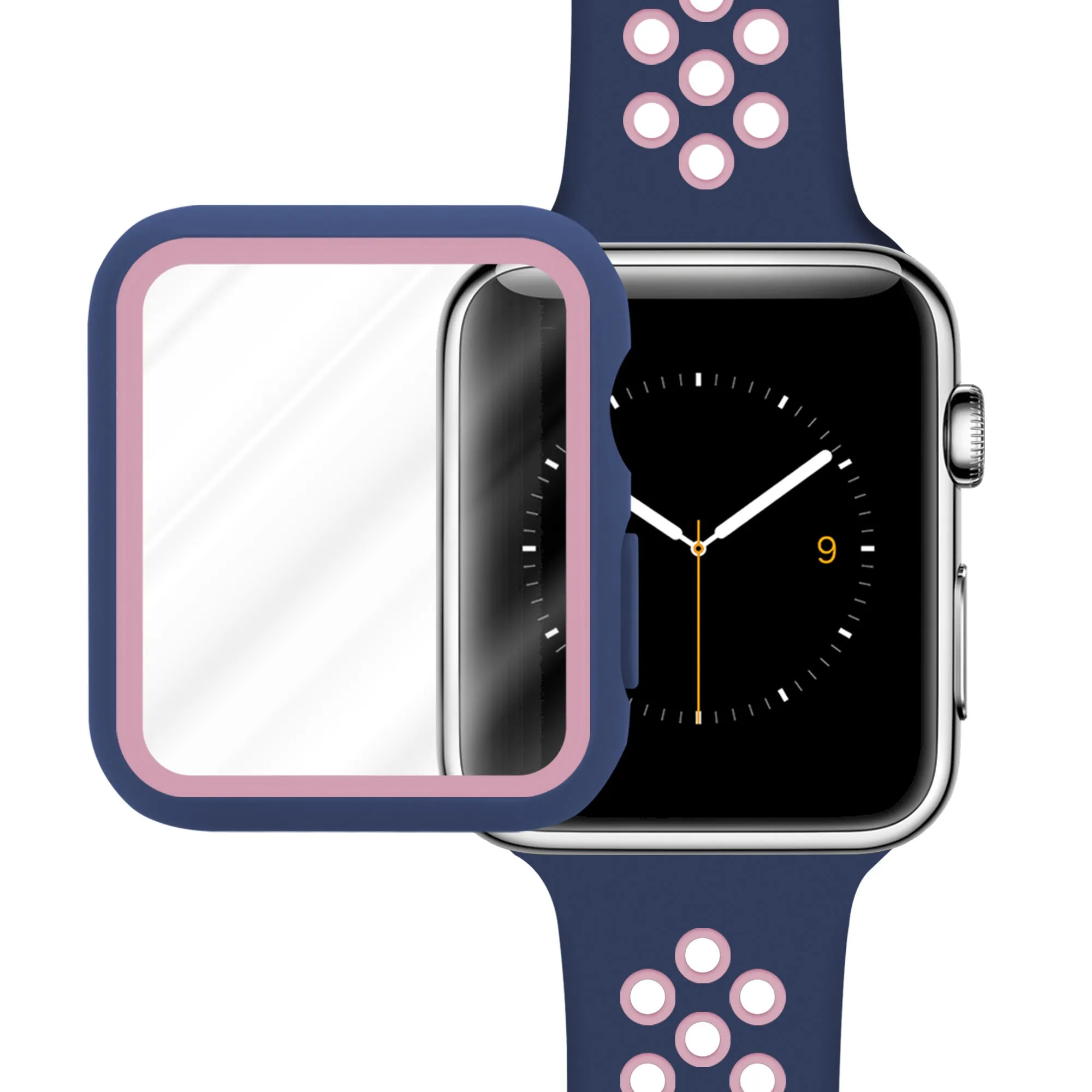Trending Now Apple Watch Sport Strap   TPU Case (Blue/Pink)  Almost Sold Out!