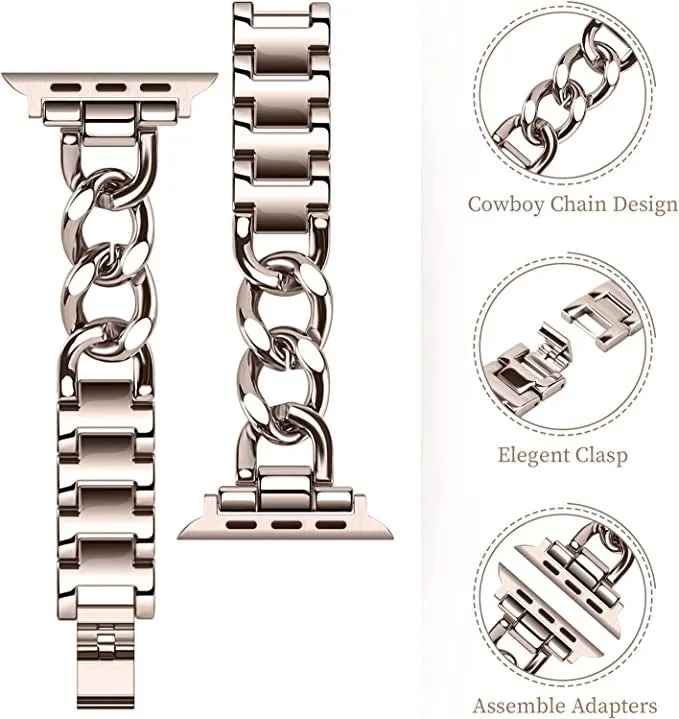 Trending Now Apple Watch Steel Chain Strap (Starlight)  Ends Soon!