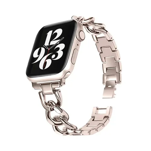 Trending Now Apple Watch Steel Chain Strap (Starlight)  Ends Soon!