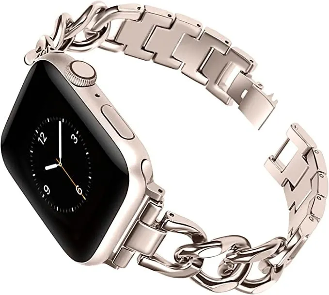 Trending Now Apple Watch Steel Chain Strap (Starlight)  Ends Soon!