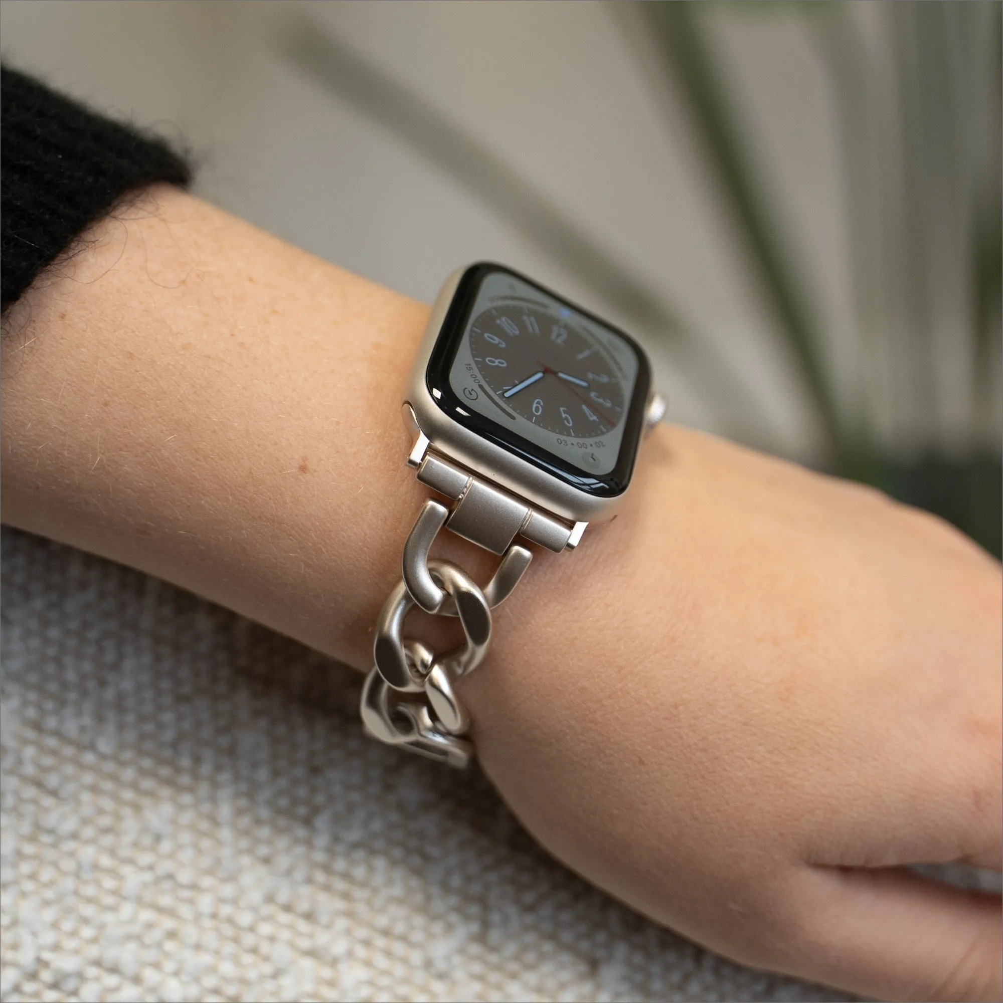 Trending Now Apple Watch Steel Chain Strap (Starlight)  Ends Soon!