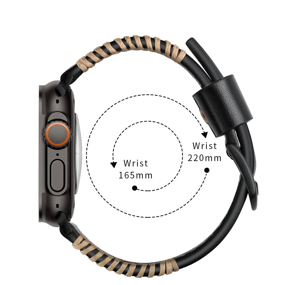 Trending Now Apple Watch Stitched Leather Strap (Black)  Almost Sold Out!