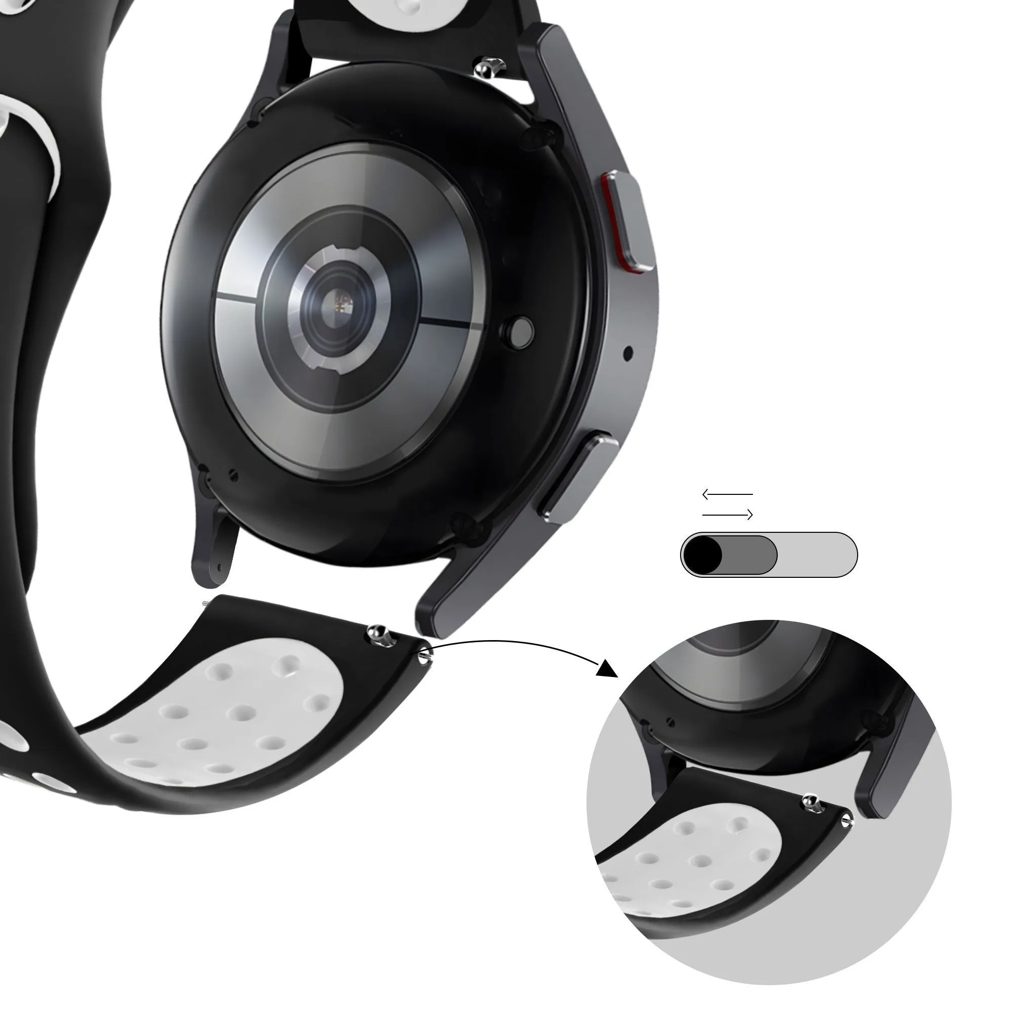 Trending Now Bandz Amazfit GTS 2 Sport Strap 'Deluxe' (Black/White)  Stylish & Comfortable