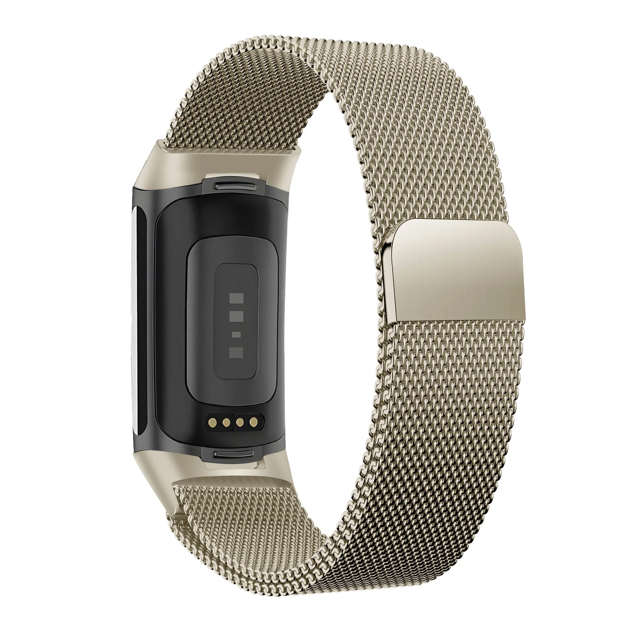Trending Now Bandz Fitbit Charge 6 Milanese Loop Strap (Champagne)  Today Only!