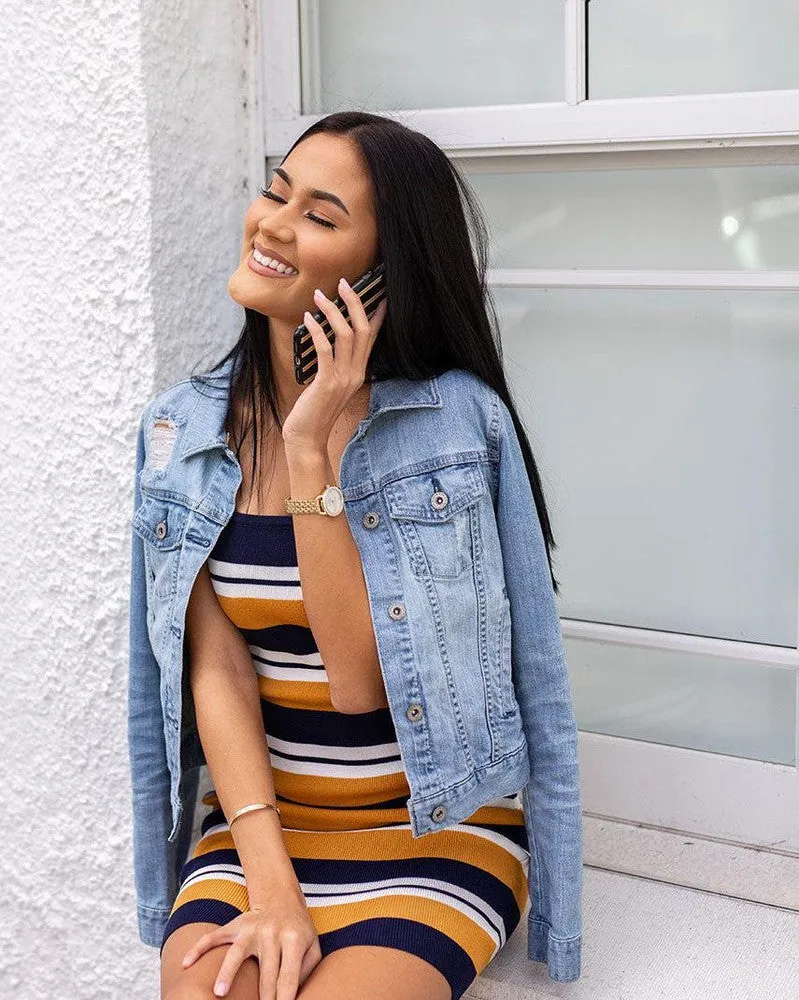 Trending Now Fine Lines | Mustard Yellow Pinstripe iPhone Case  Limited Availability!