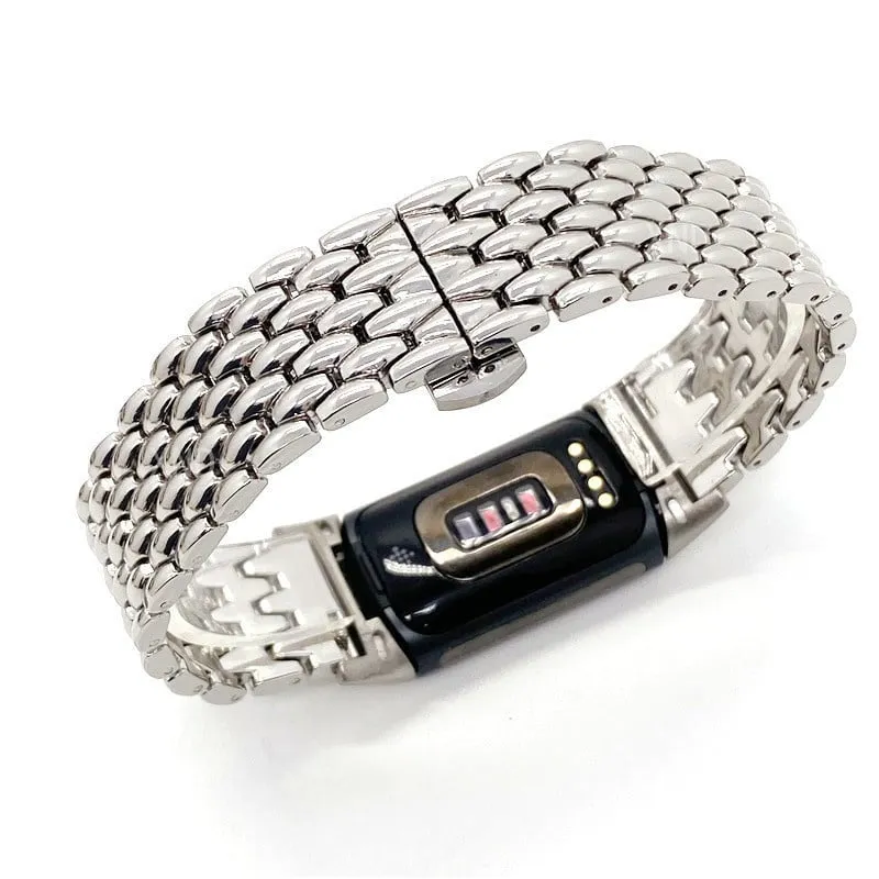 Trending Now Fitbit Charge 6 Steel Strap Dragon (Silver)  Today Only!
