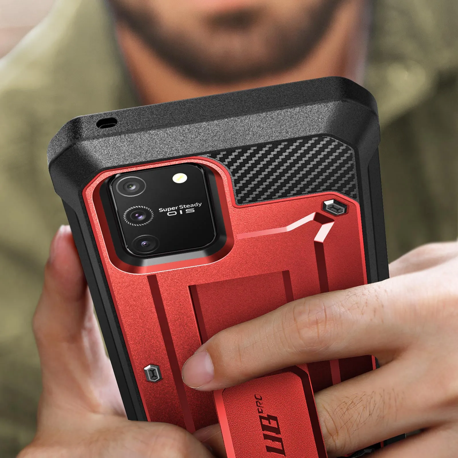 Trending Now Galaxy S10 Lite Unicorn Beetle Pro Full Body Rugged Holster Case-Metallic Red  Last Few Pieces!