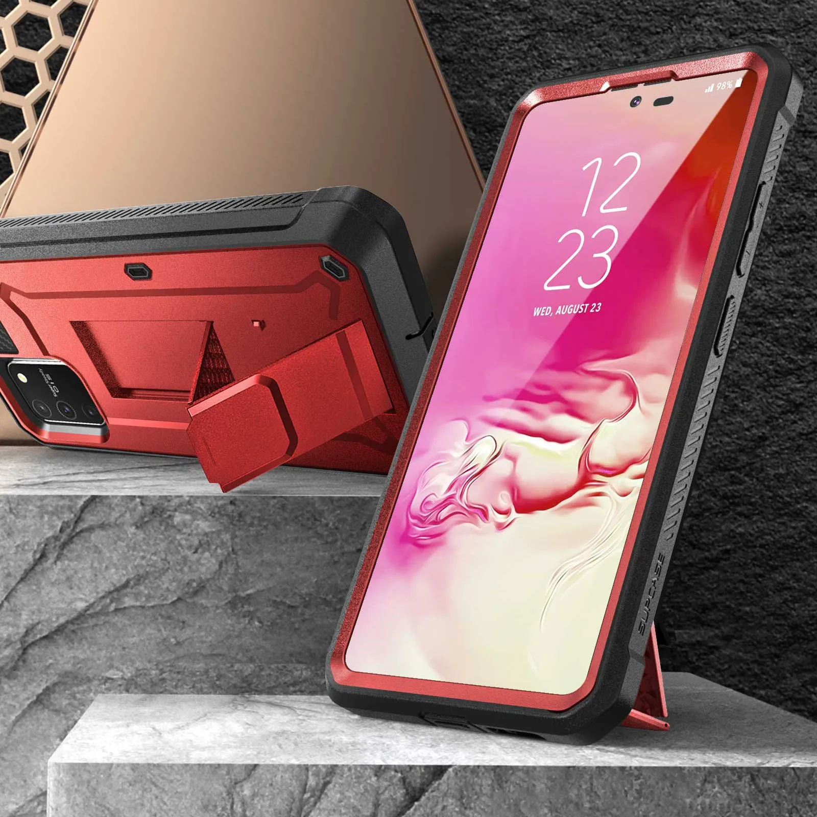 Trending Now Galaxy S10 Lite Unicorn Beetle Pro Full Body Rugged Holster Case-Metallic Red  Last Few Pieces!