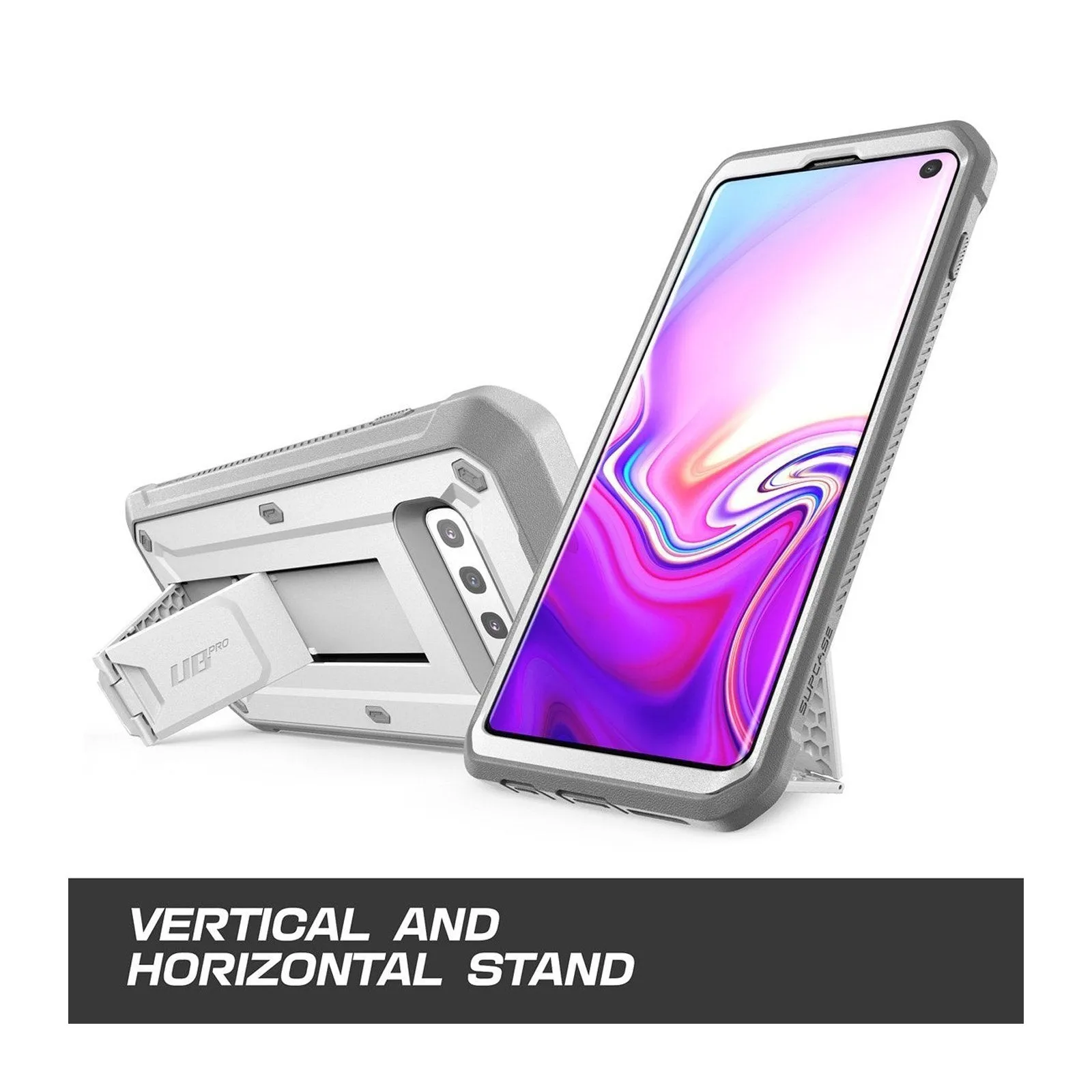 Trending Now Galaxy S10 Unicorn Beetle Pro Rugged Holster Case Without Screen Protector-White  Limited Availability!
