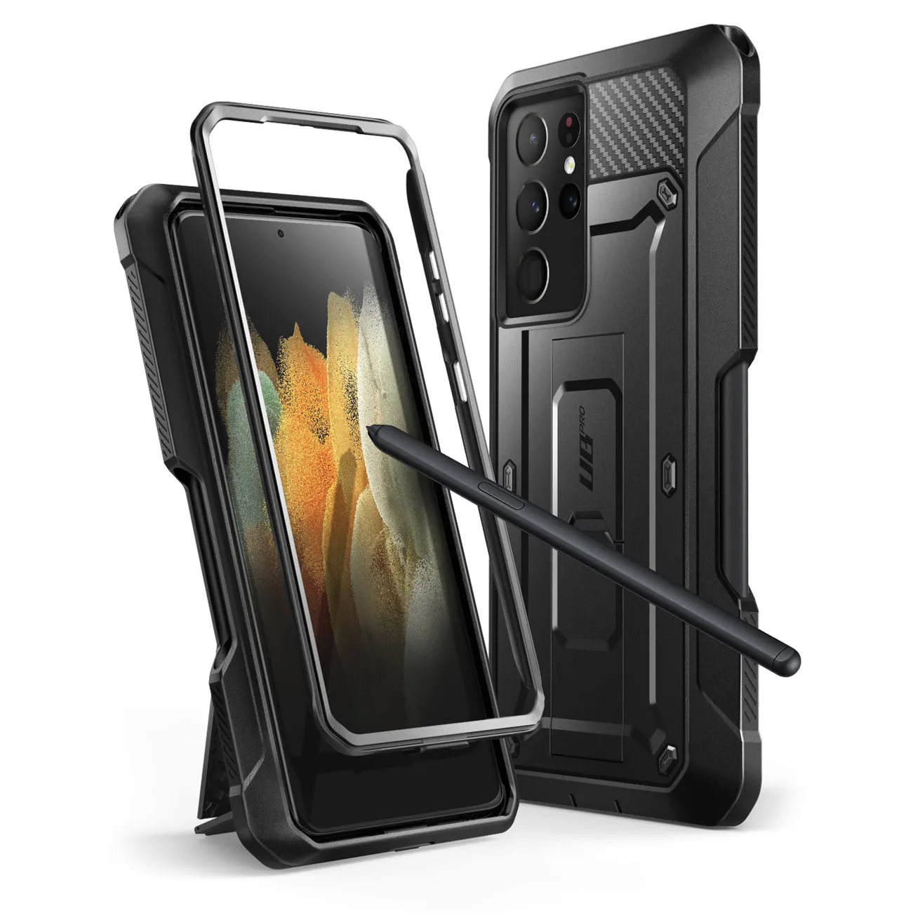 Trending Now Galaxy S21 Ultra Unicorn Beetle Pro Rugged Case with S-Pen Holder - Black  Last Few Pieces!