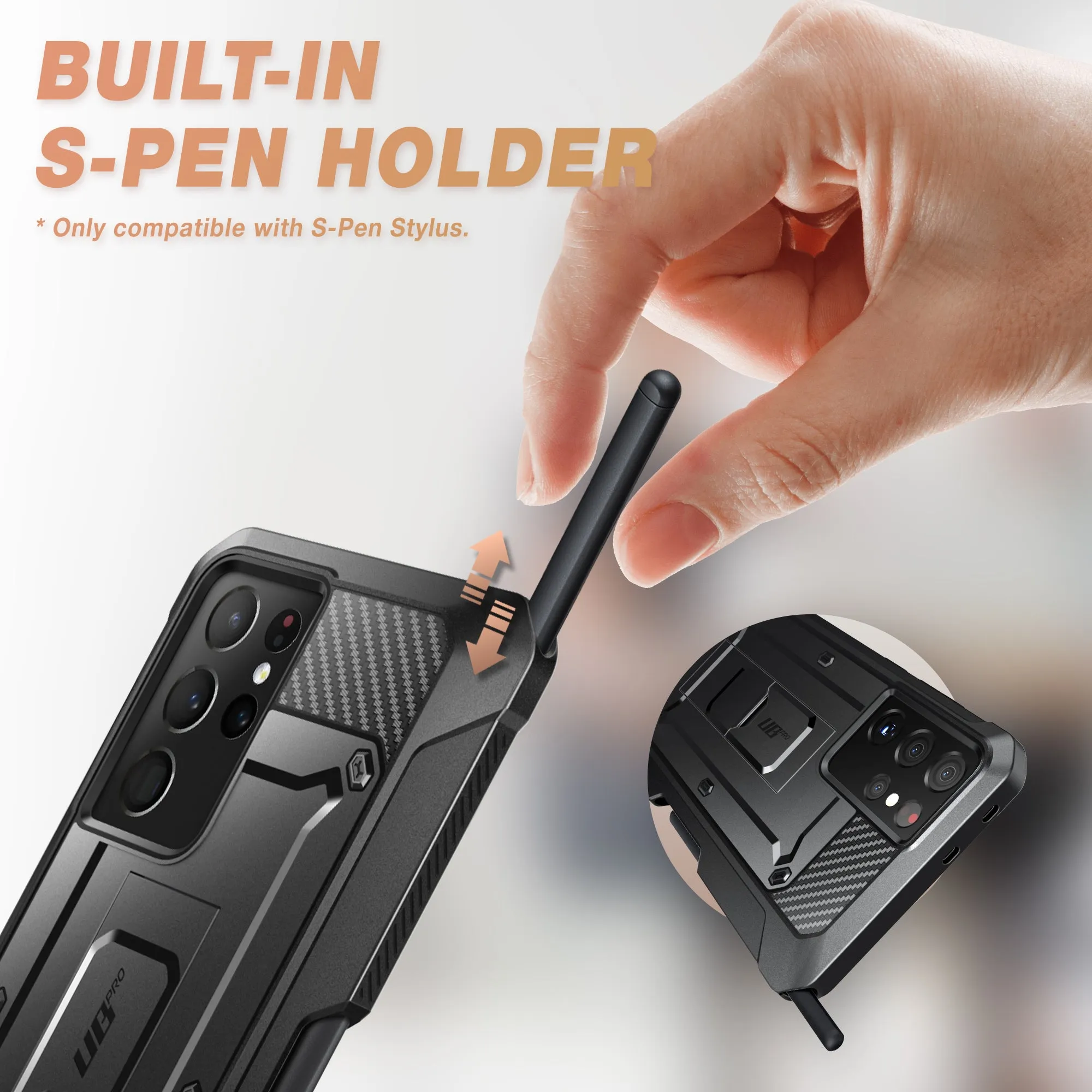 Trending Now Galaxy S21 Ultra Unicorn Beetle Pro Rugged Case with S-Pen Holder - Black  Last Few Pieces!