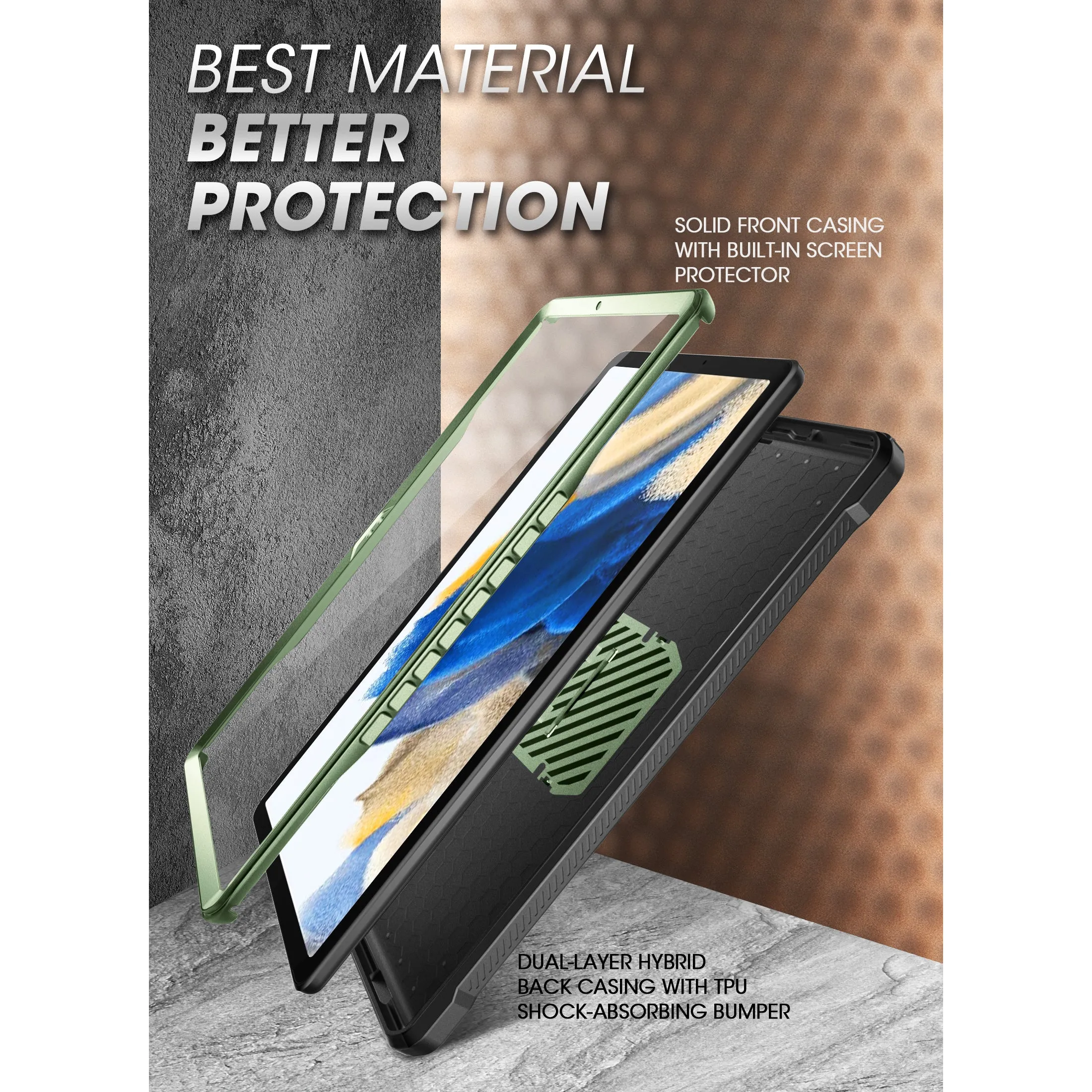 Trending Now Galaxy Tab A8 10.5 inch (2022) Unicorn Beetle PRO Full-Body Case-Dark Green  Almost Sold Out!