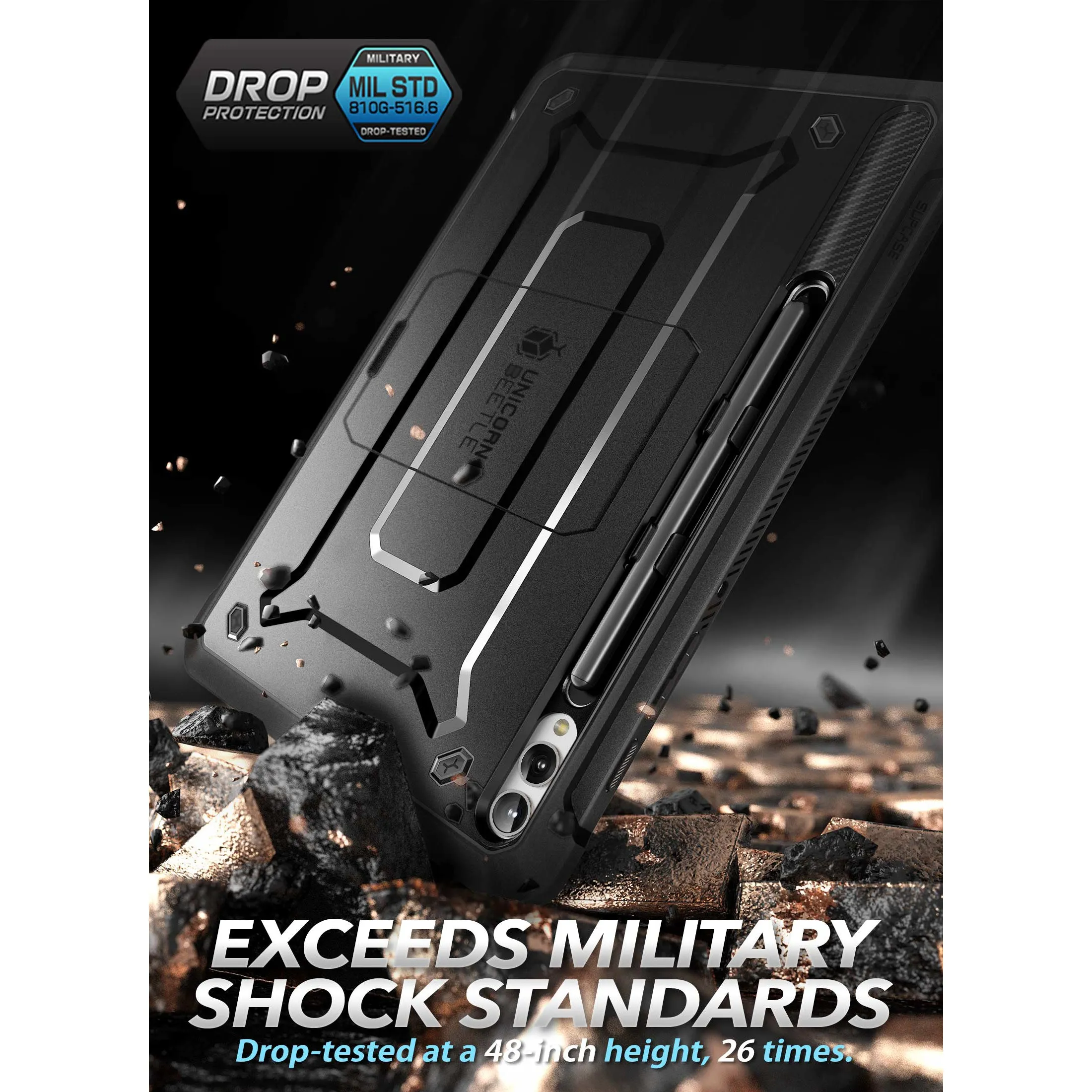 Trending Now Galaxy Tab S10  12.4 inch (2024) Unicorn Beetle PRO Rugged Case-Black  Limited Availability!