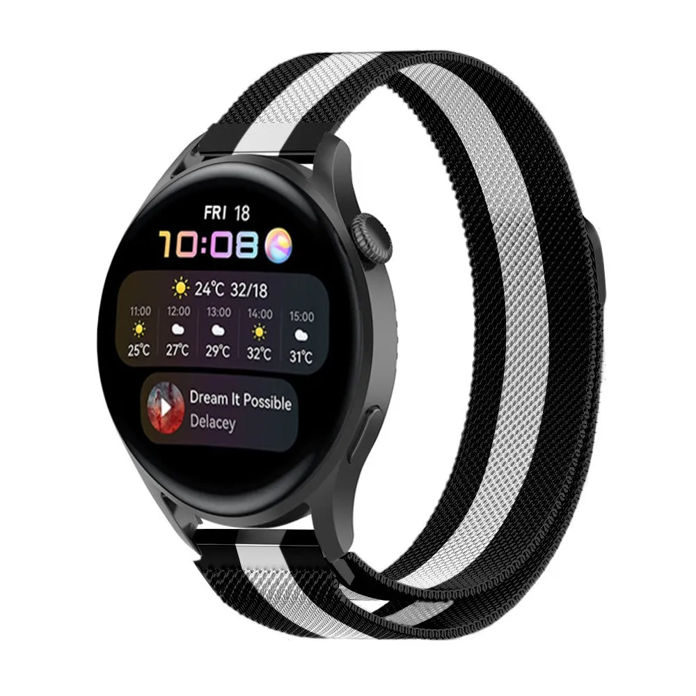 Trending Now Huawei Watch 3 (Pro) Milanese Strap (Black/White)  Ends Soon!