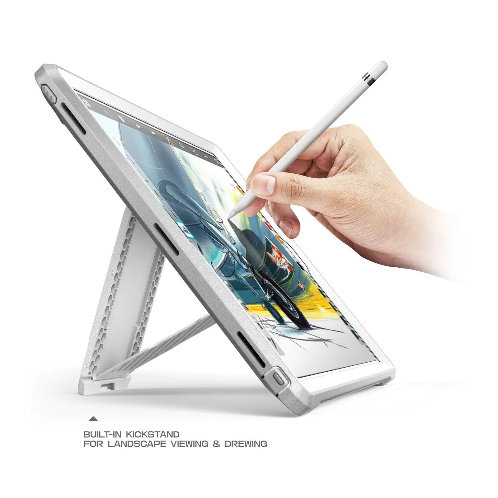 Trending Now iPad Air 10.5 inch (2019) Unicorn Beetle Pro Rugged Case with Screen Protector-White  Limited Release!