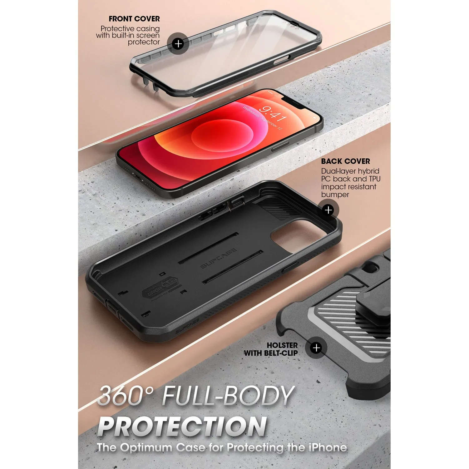 Trending Now iPhone 13 Pro 6.1 inch Unicorn Beetle Pro Rugged Case-Black  Almost Sold Out!