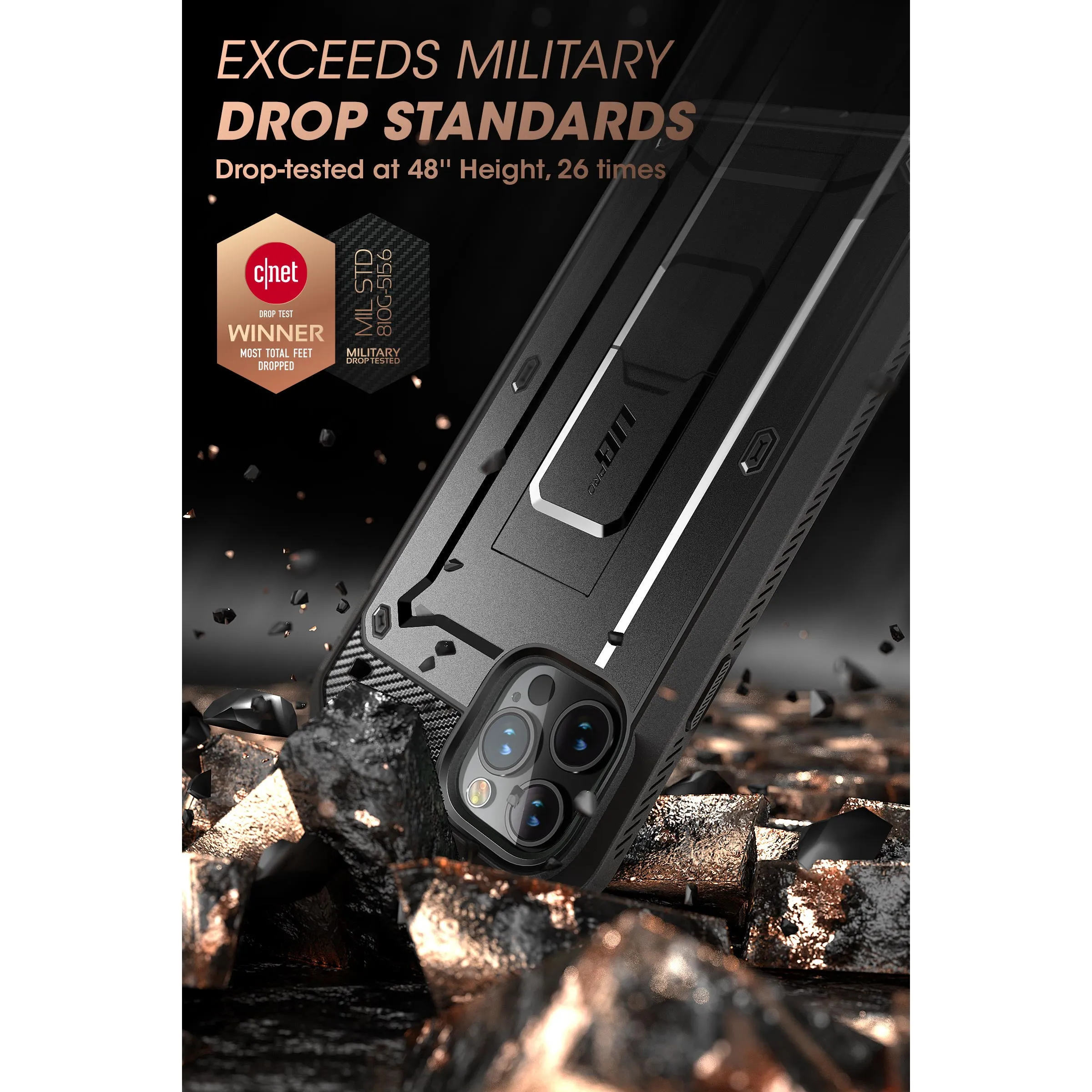 Trending Now iPhone 13 Pro 6.1 inch Unicorn Beetle Pro Rugged Case-Black  Almost Sold Out!